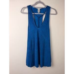 Free People We The Free Blue Tunic Tank Medium Boho Festival Coastal Stretch Top